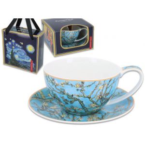 Filiżanka Carmani 360ml ze spodkiem - V. van Gogh, Kwitnący migdałowiec